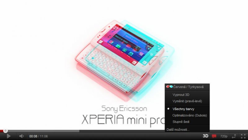 3D nabídka v YouTube přehrávači