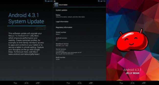 Aktualizace Android 4.3.1