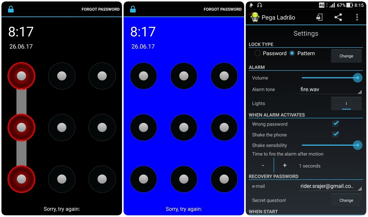 Alarm Antitheft Screen Lock
