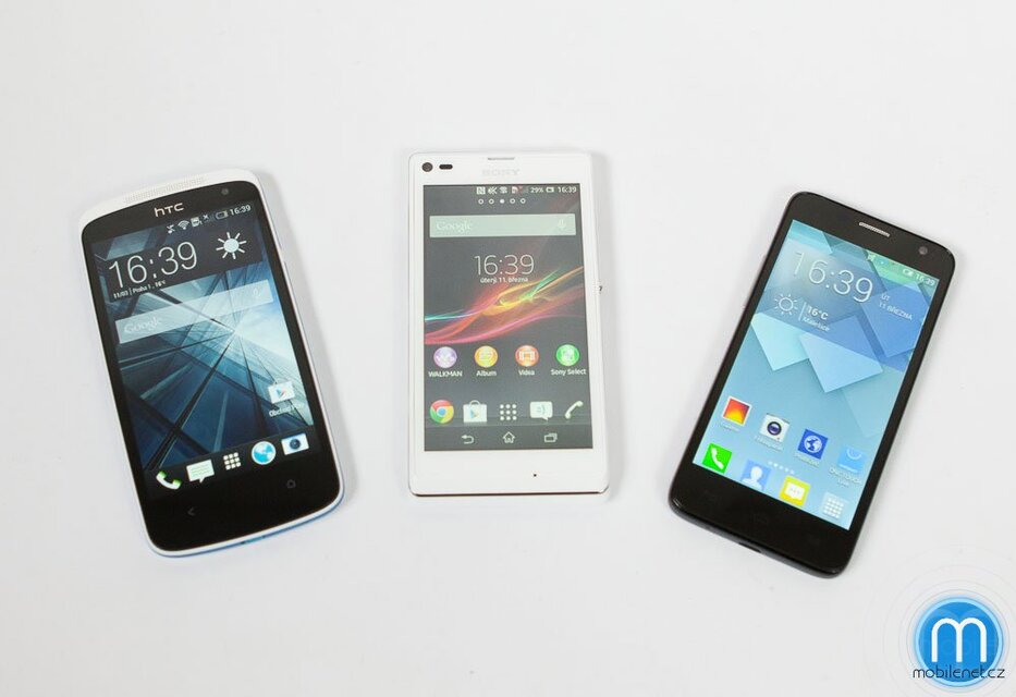Alcatel OT Idol Mini, HTC Desire 500 a Sony Xperia L