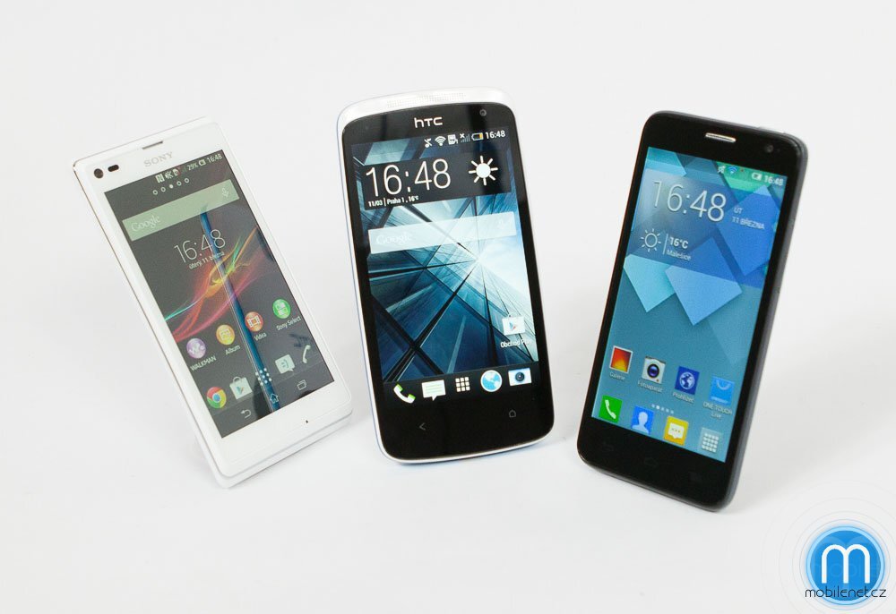 Alcatel OT Idol Mini, HTC Desire 500 a Sony Xperia L