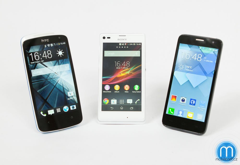 Alcatel OT Idol Mini, HTC Desire 500 a Sony Xperia L