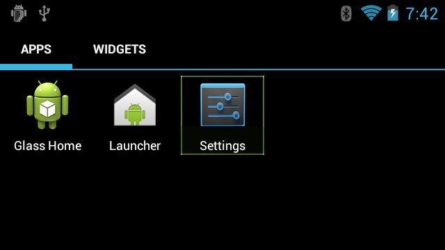 Alternativní launcher pro Google Glass