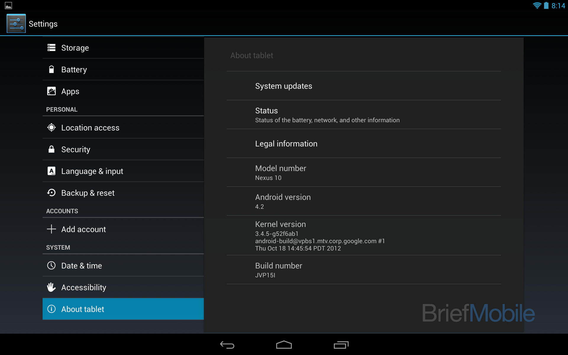 Android 4.2 Jelly Bean na Google Nexus 10