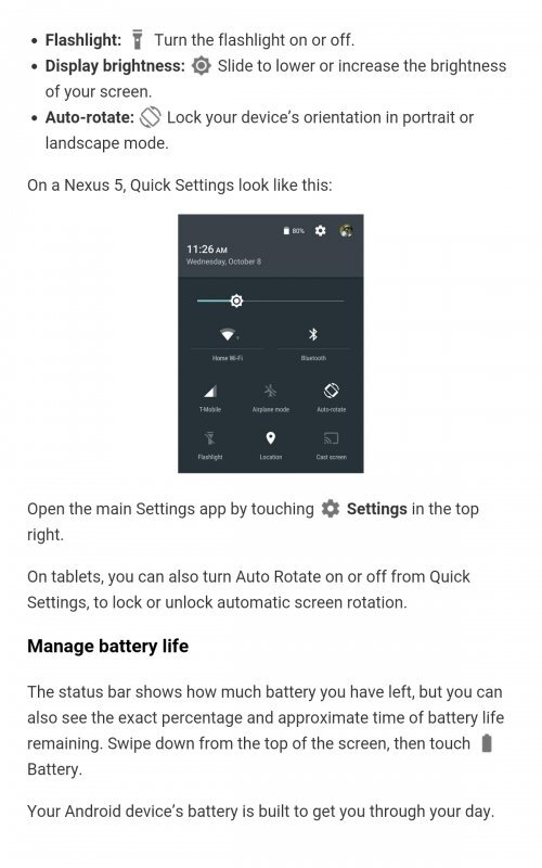 Android 5.0 Quick Reference Guide