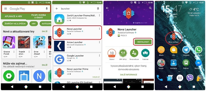 Android akademie: launchery