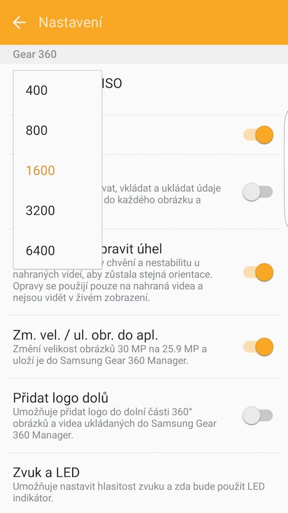 Android aplikace Samsung Gear 360