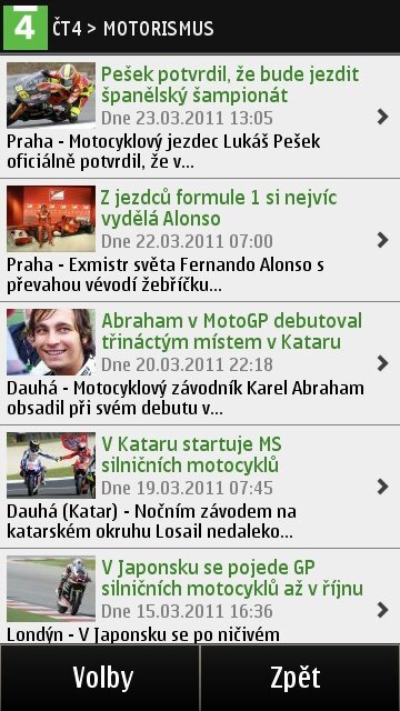 Aplikace ČT4 pro Nokie se Symbianem