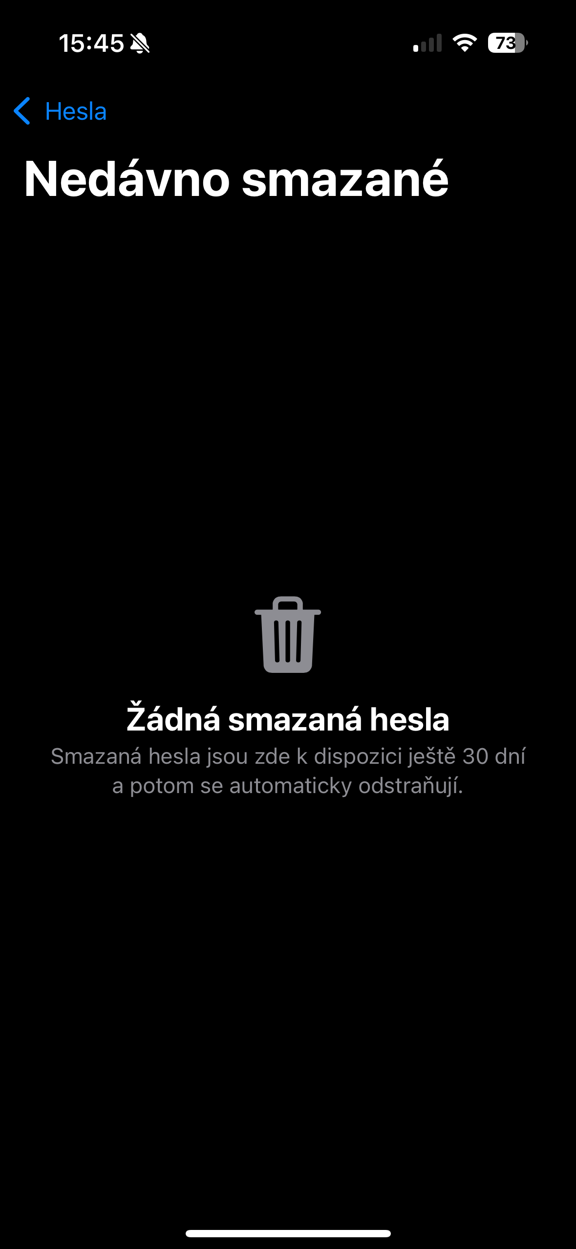 aplikace Hesla iOS 18