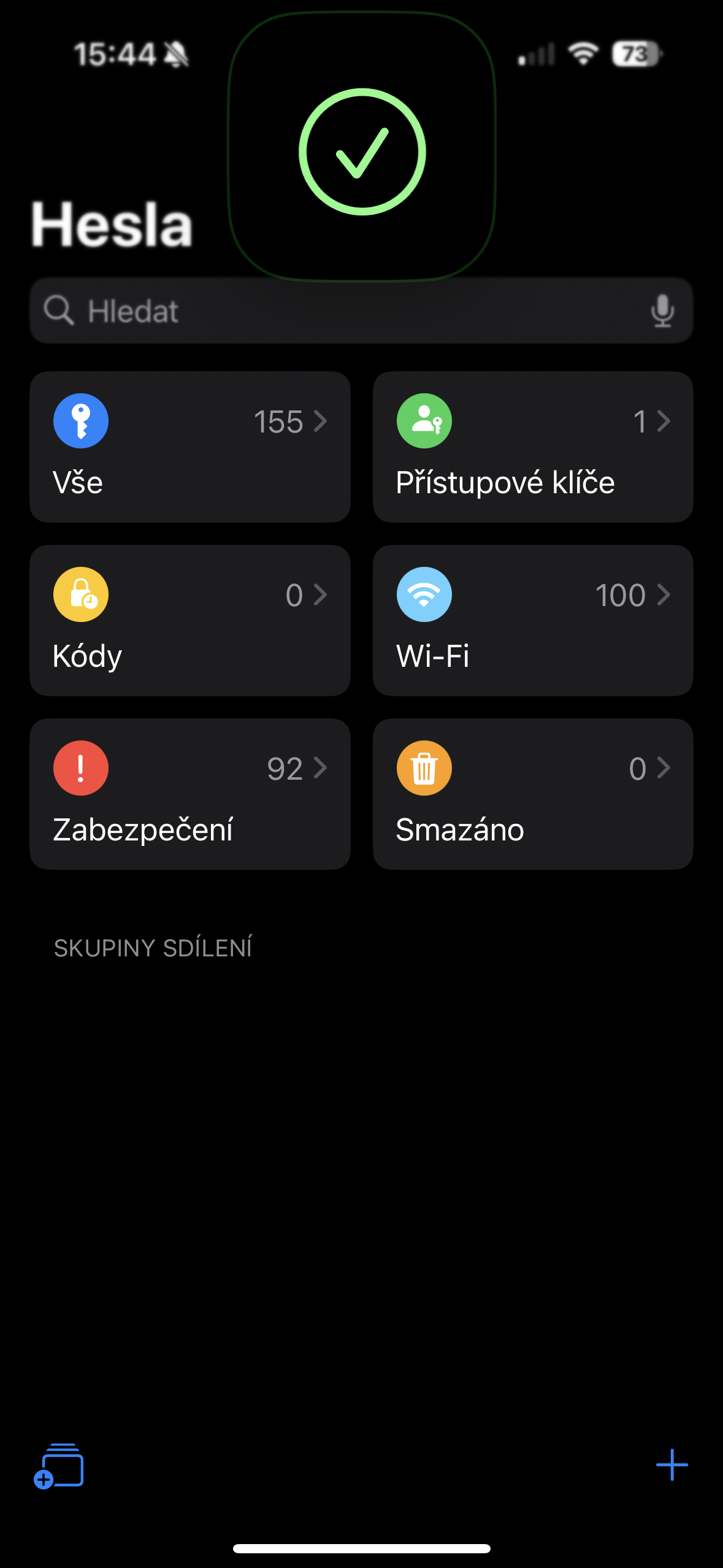 aplikace Hesla iOS 18