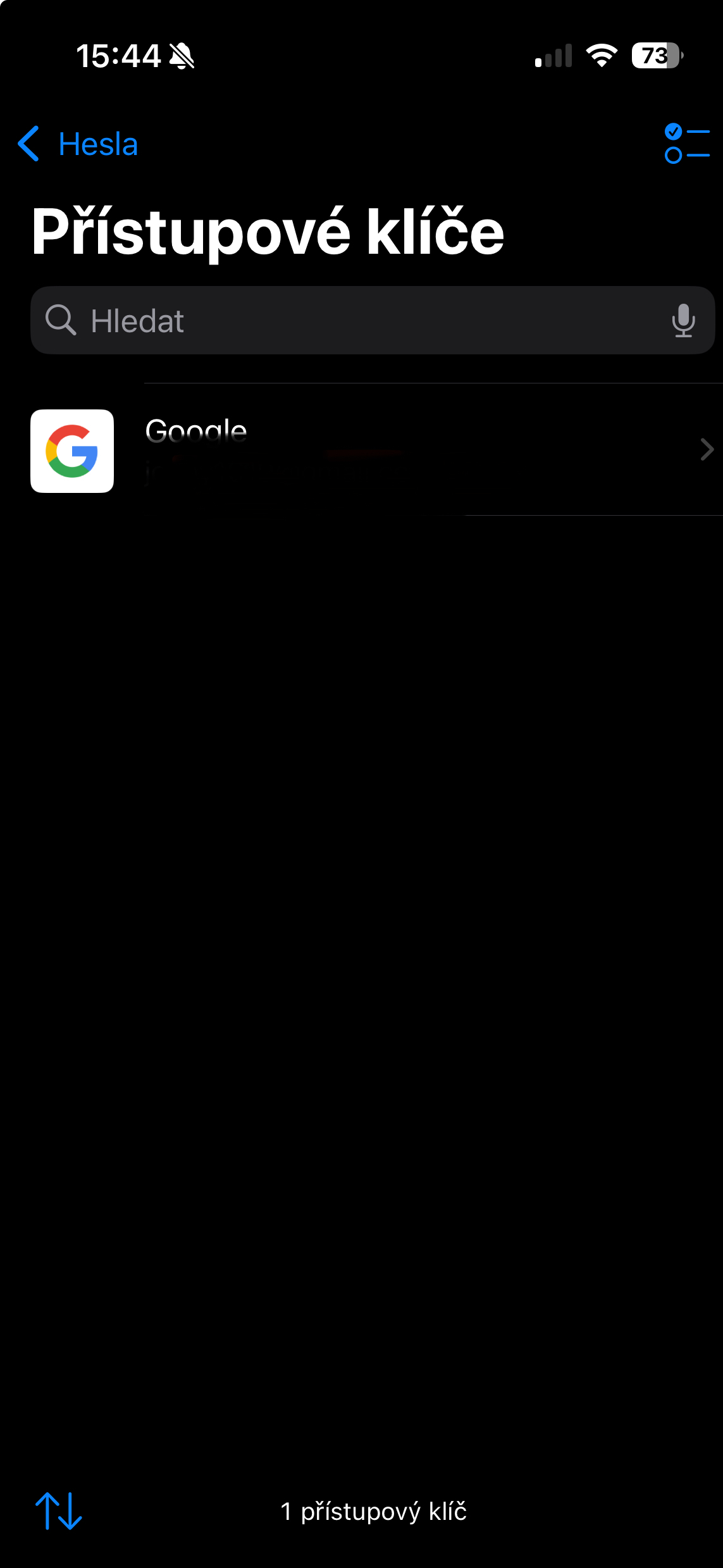 aplikace Hesla iOS 18