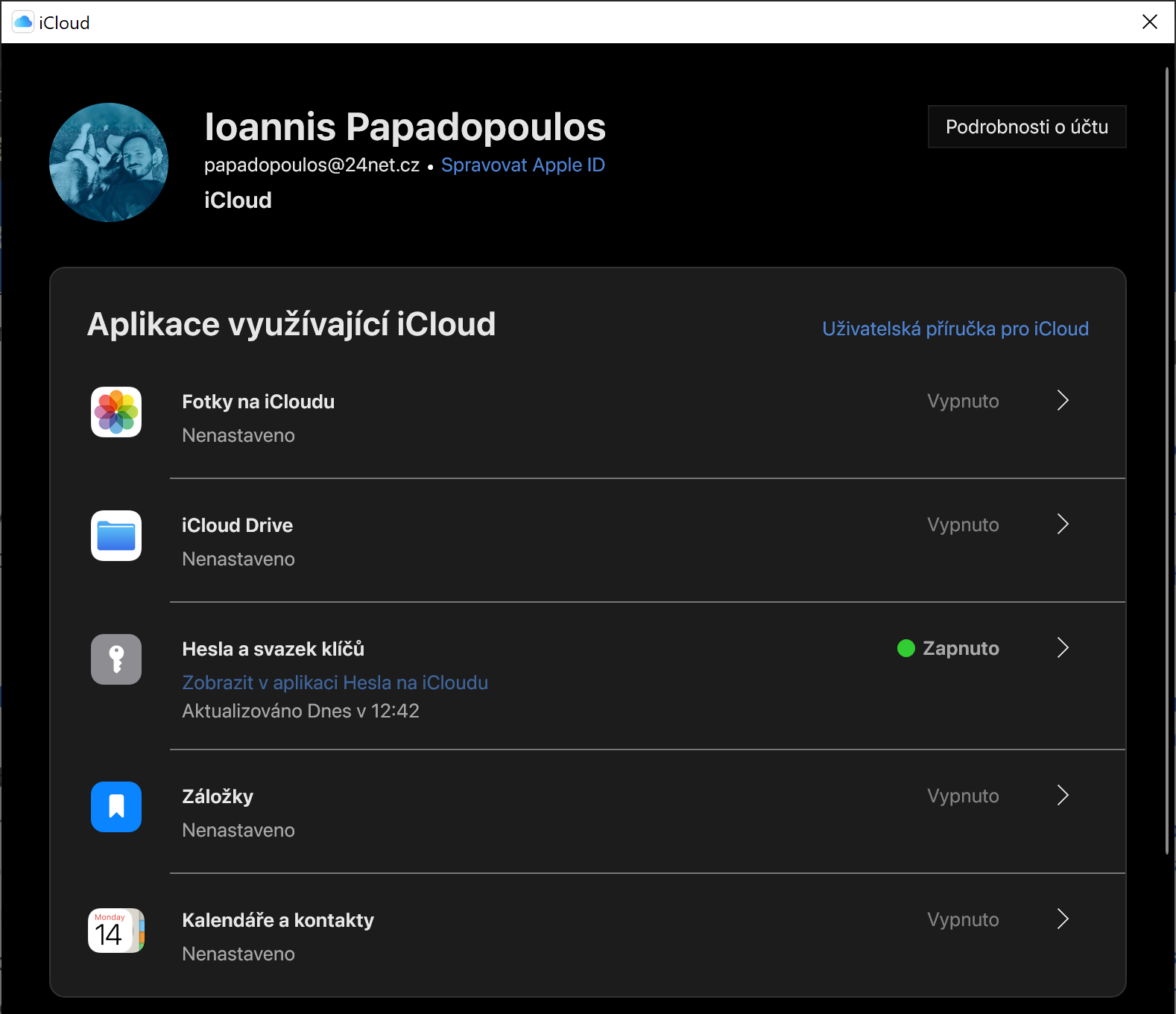 aplikace iTunes (Hesla) na Windows