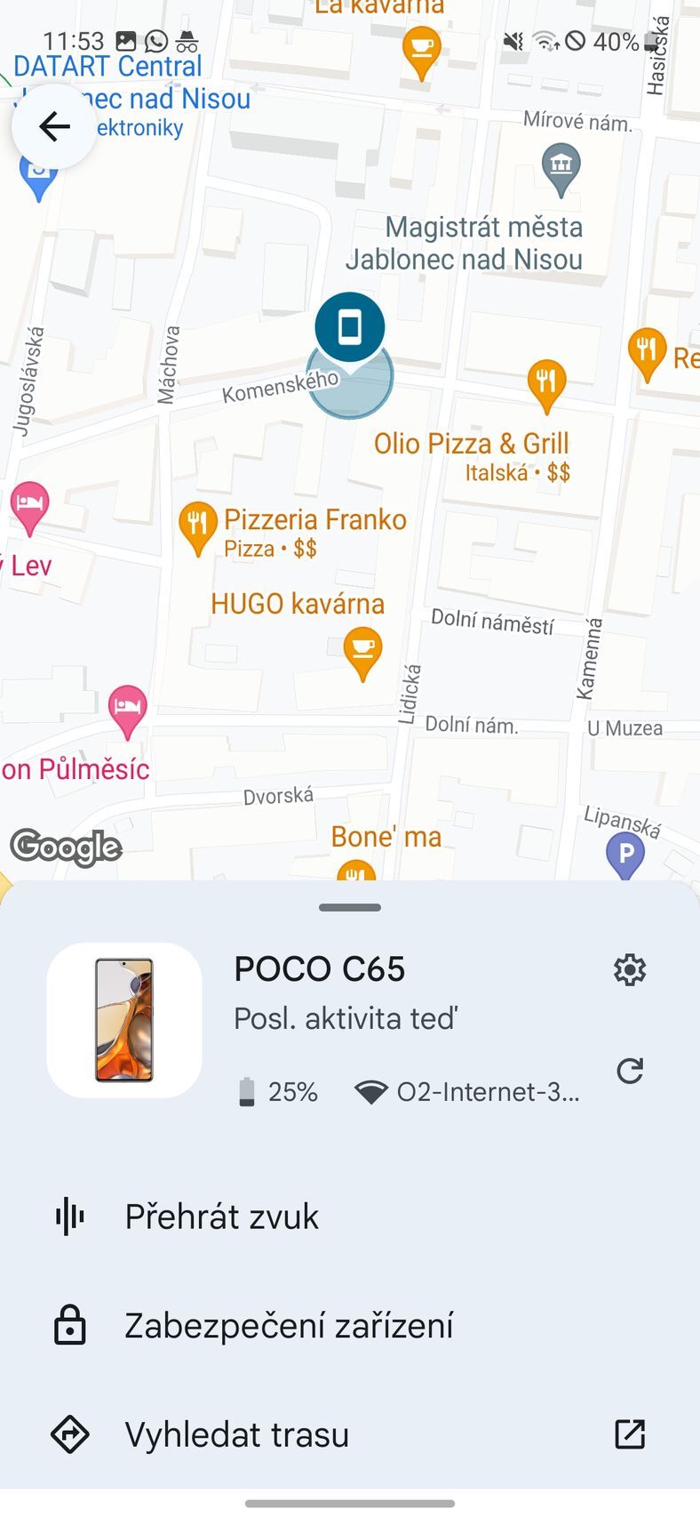 Aplikace Najdi zařízení