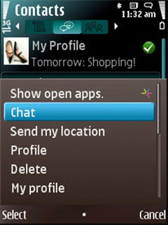 Aplikace Nokia Chat je přejmenována na Contacts on Ovi