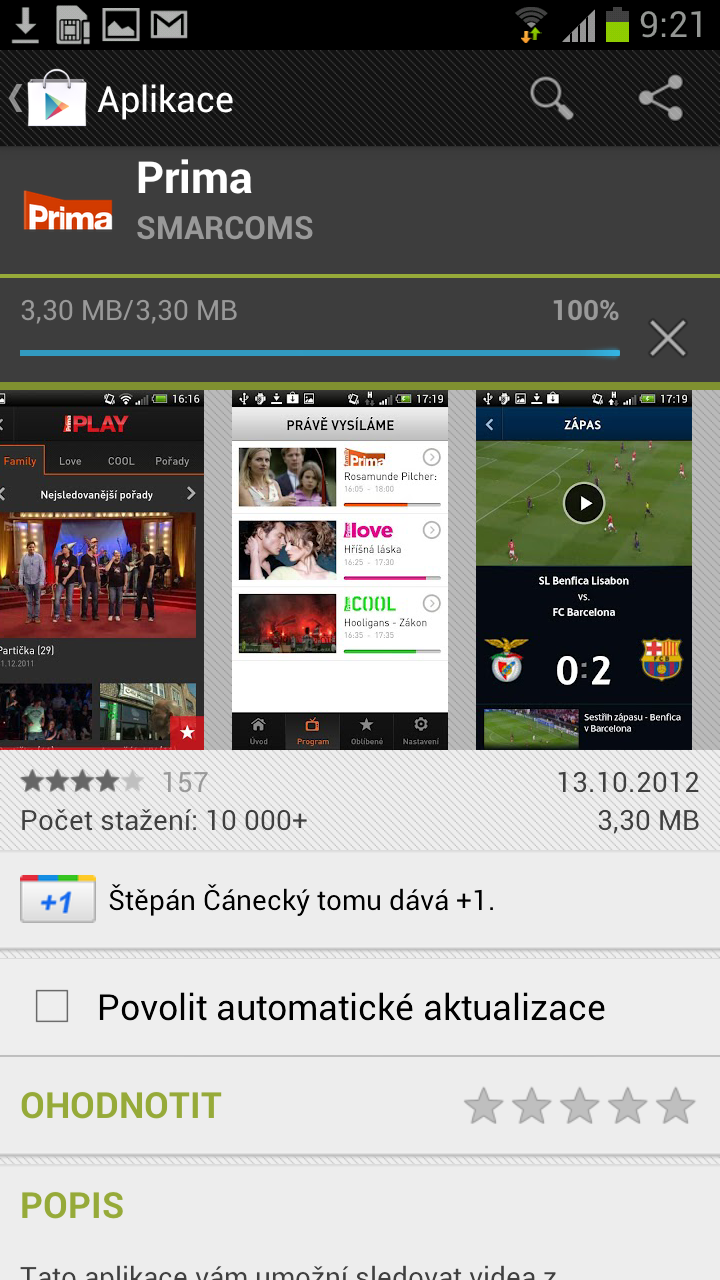 Aplikace Prima pro Android