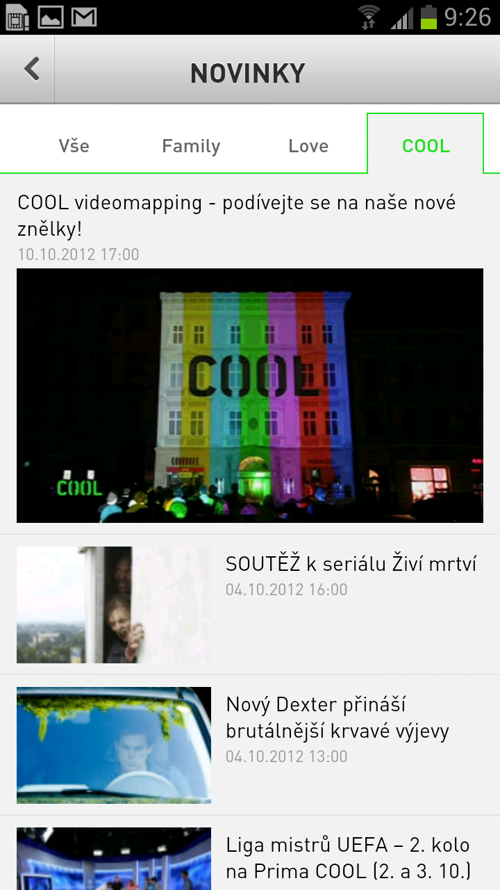 Aplikace Prima pro Android