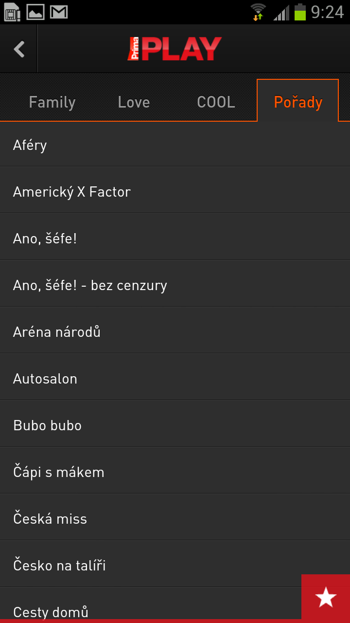 Aplikace Prima pro Android