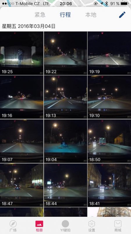 aplikace Xiaomi Yi Dashboard Camera