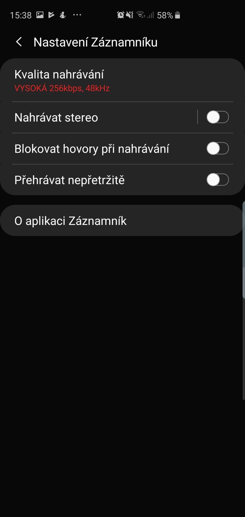 Aplikace Záznamník od Samsungu