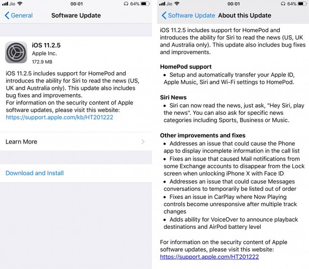 Apple iOS 11.2.5