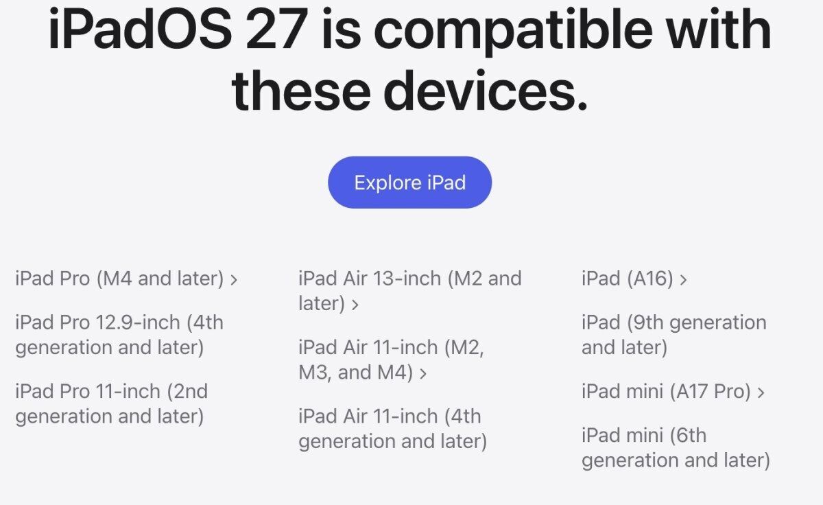 Apple iPadOS 27