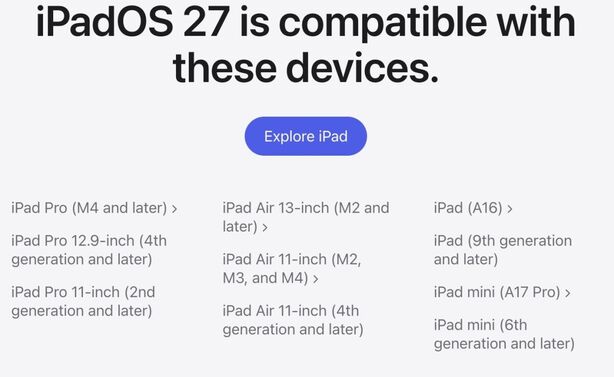 Apple iPadOS 27