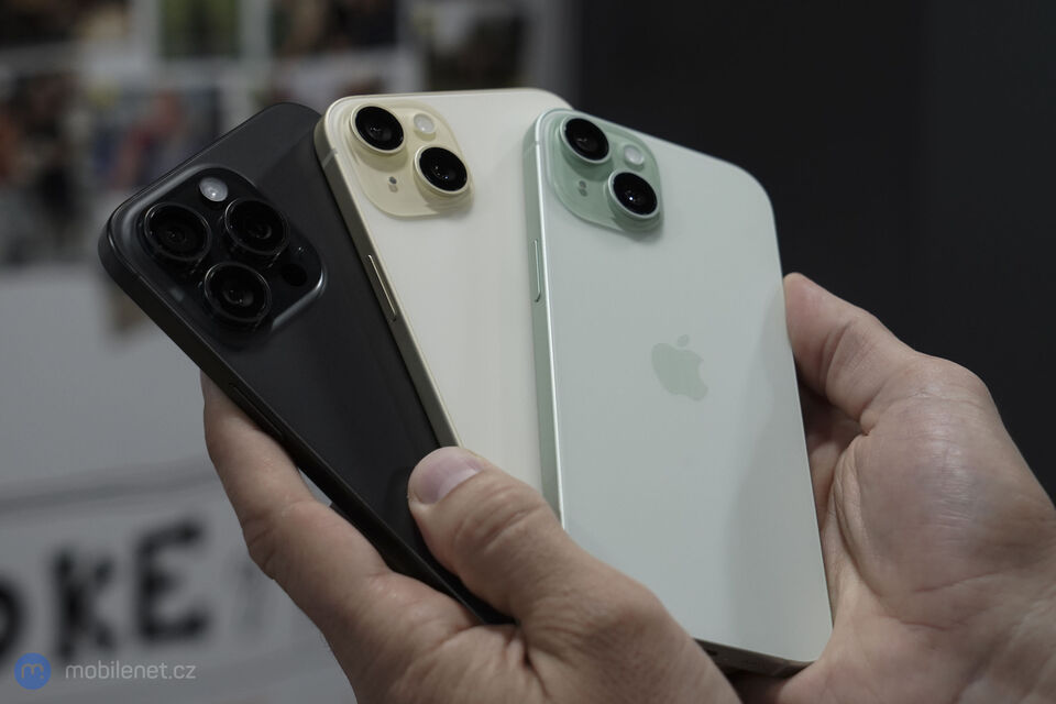 Apple iPhone 15 Pro Max, Apple iPhone 15 Plus a Apple iPhone 15