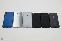 Apple iPhone X, Google Pixel 2, Huawei P20 Pro, LG V30, Samsung Galaxy S9 a Sony Xperia XZ
