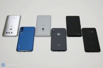 Apple iPhone X, Google Pixel 2, Huawei P20 Pro, LG V30, Samsung Galaxy S9 a Sony Xperia XZ