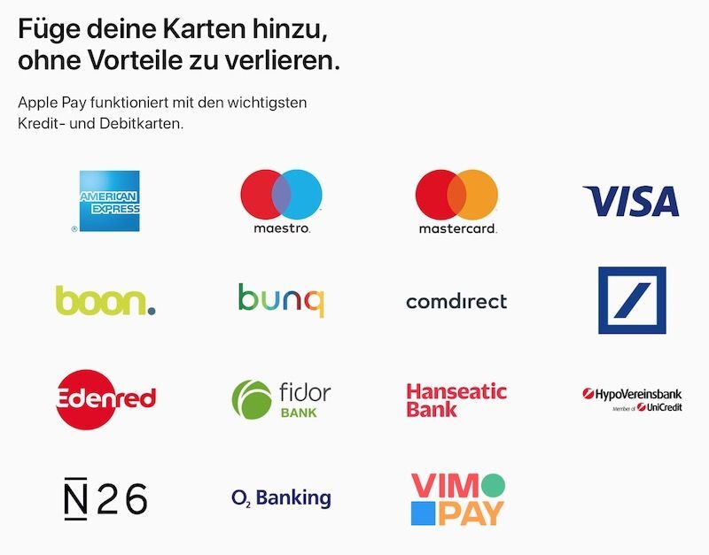 Apple Pay Německo seznam