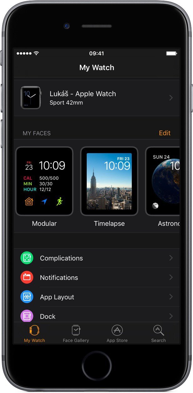 Apple Watch - aplikace watchOS