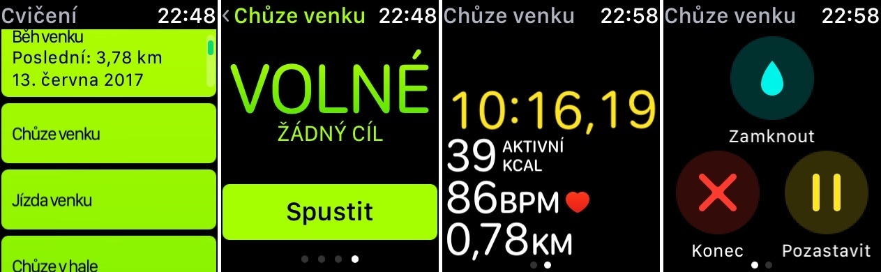 Apple Watch 2 – cvičení