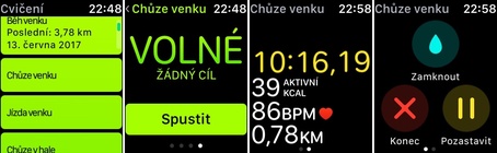 Apple Watch 2 – cvičení