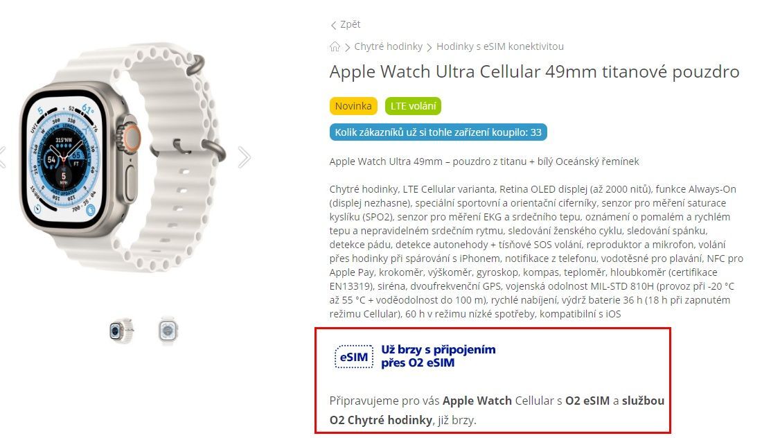 Apple Watch eSIM O2
