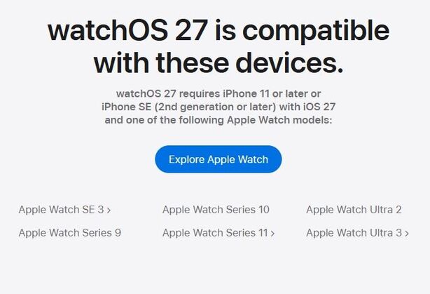 Apple watchOS 27