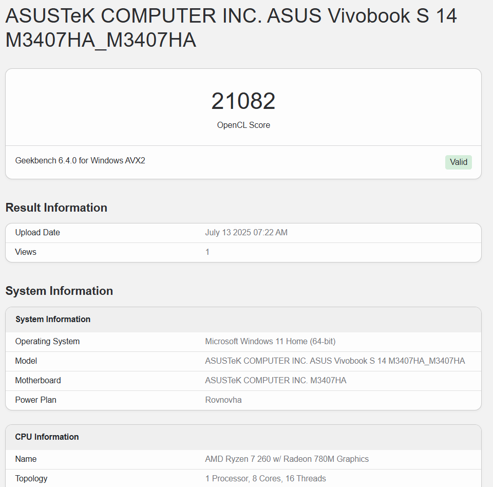 ASUS Vivobook S14 (M3407HA)