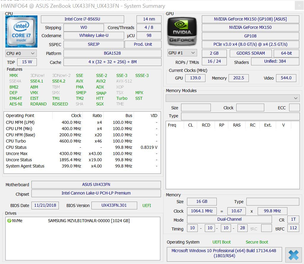 ASUS ZenBook 14 UX433FN