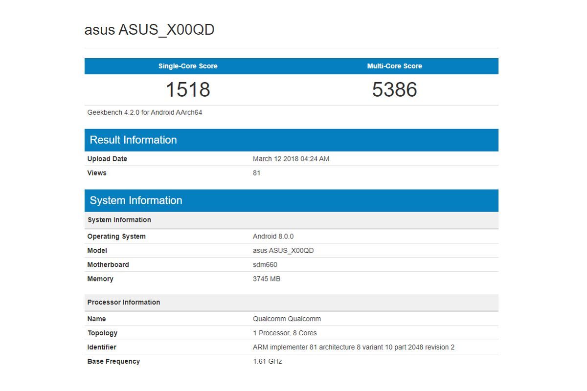 ASUS ZenFone 5 Max - benchmark