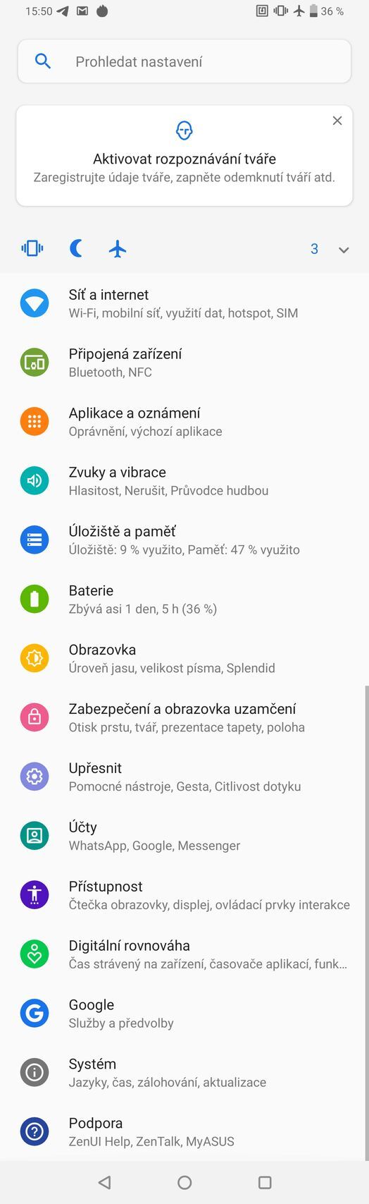 ASUS ZenFone 6 rolující screenshot