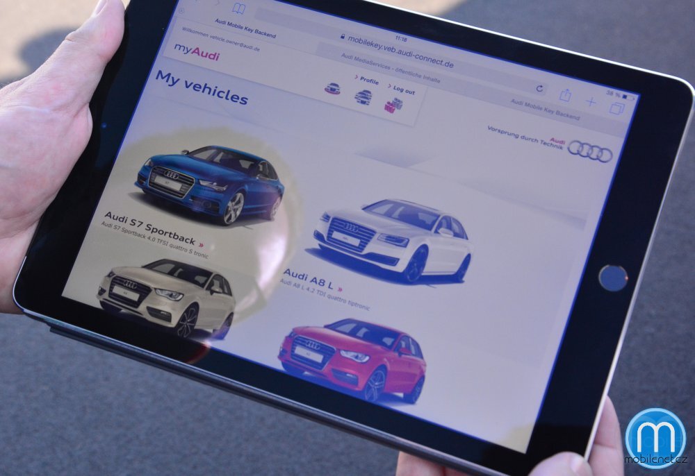 Audi správa NFC přístupů
