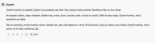 Básnička v podání Copilota