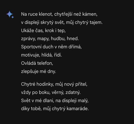 Básnička v podání Gemini