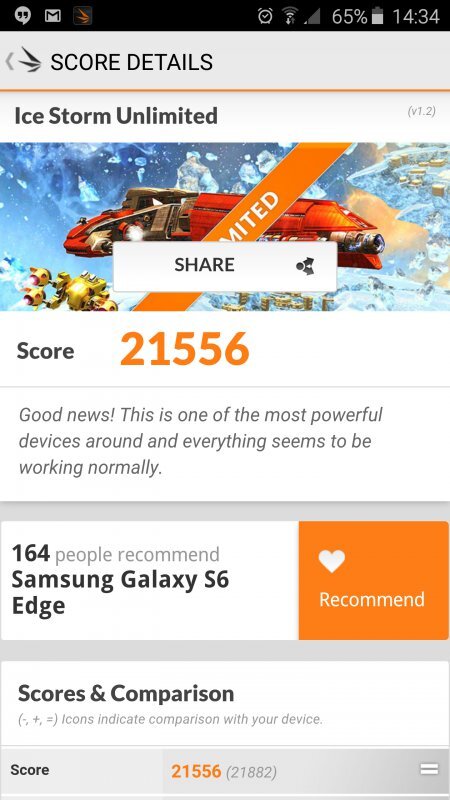 Benchmark Galaxy S6 edge