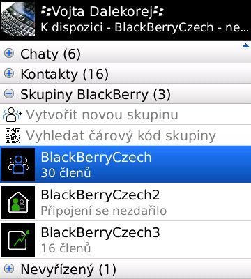 BlackBerry Messenger - prostředí