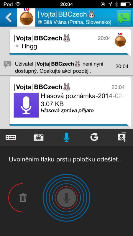 BlackBerry Messenger pro iOS