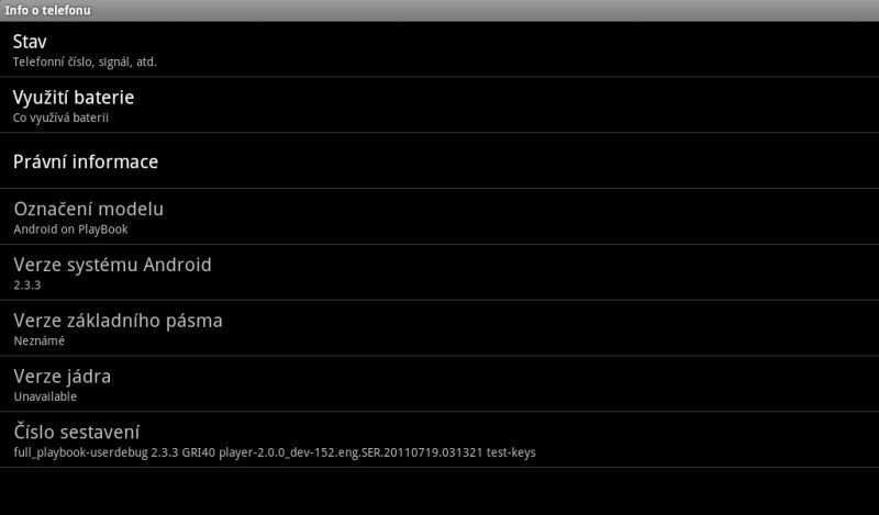 BlackBerry PlayBook - Android Player