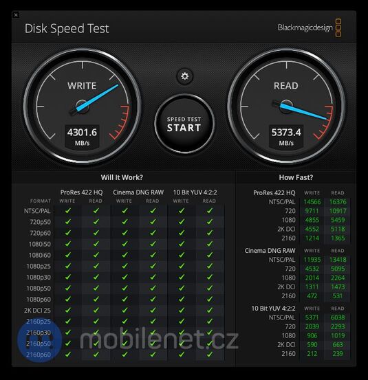 BlackMagic Disk Speed ​​Test