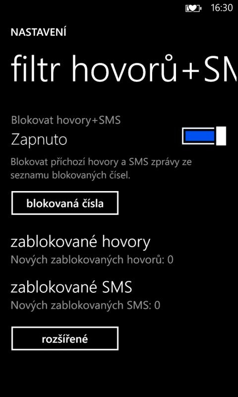 Blokování kontaktů u Nokií Lumia