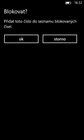 Blokování kontaktů u Nokií Lumia