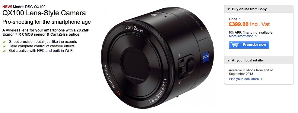Cena Sony SmartShot DSC-QX100